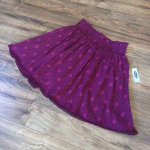 NWT Old Navy Purple Boho Ikat Skirt S